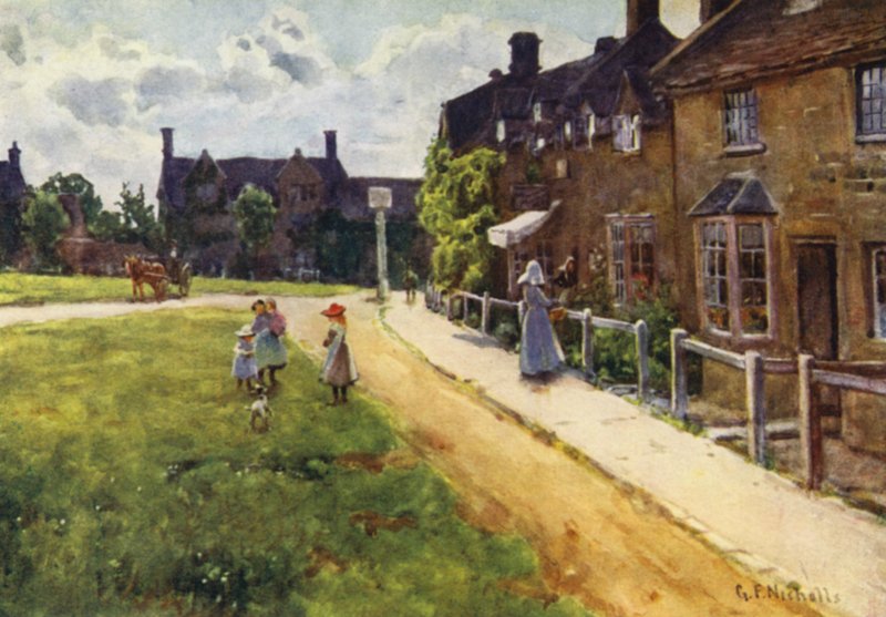 Village Green, Broadway od George Franck Nicholls
