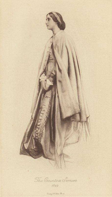 Virginia, hraběnka Somers (litho) od George Frederick (after) Watts