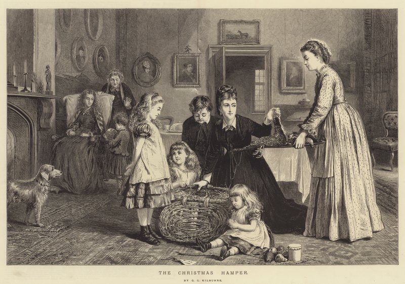 Vánoční koš od George Goodwin Kilburne
