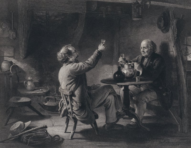 Ilustrace pro Auld Lang Syne od Roberta Burnse (rytina) od George Harvey