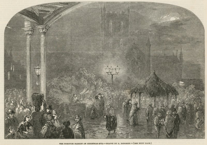 Borough Market, Londýn, na Štědrý den od George Haydock Dodgson