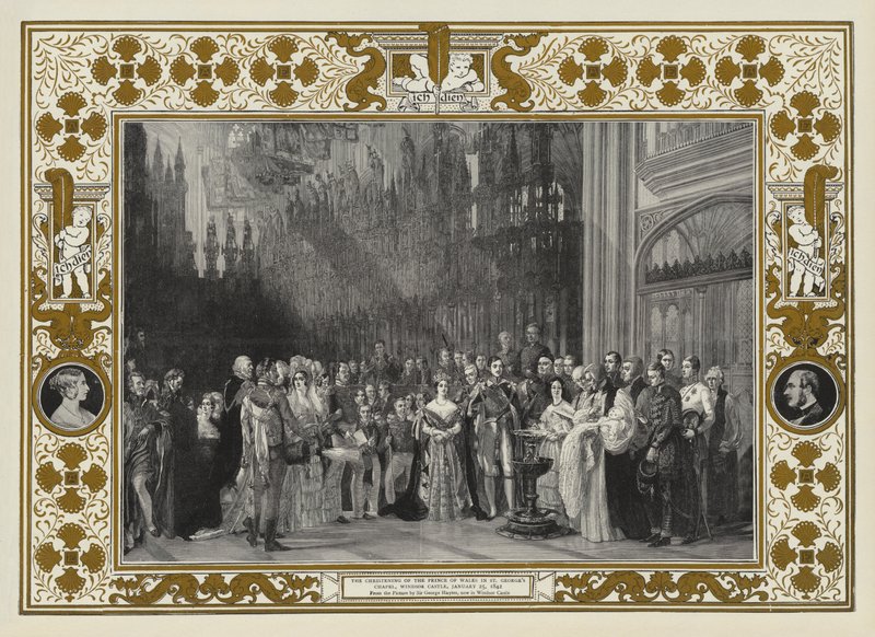 Křest prince z Walesu v kapli svatého Jiří, hrad Windsor, 25. ledna 1842 od George Hayter