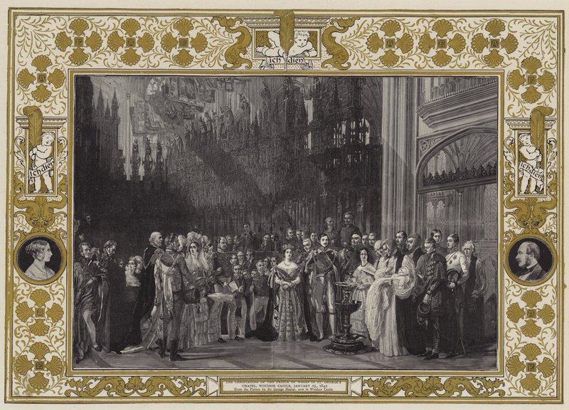 Křest prince z Walesu v kapli svatého Jiří, hrad Windsor, 25. ledna 1842 od George Hayter