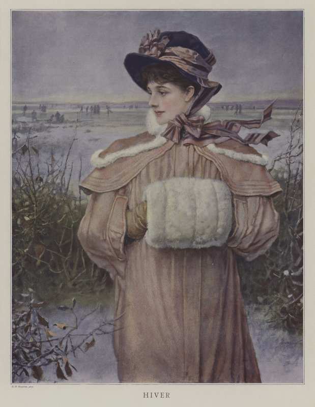 Hiver (zima) (barevné lito) od George Henry (after) Boughton