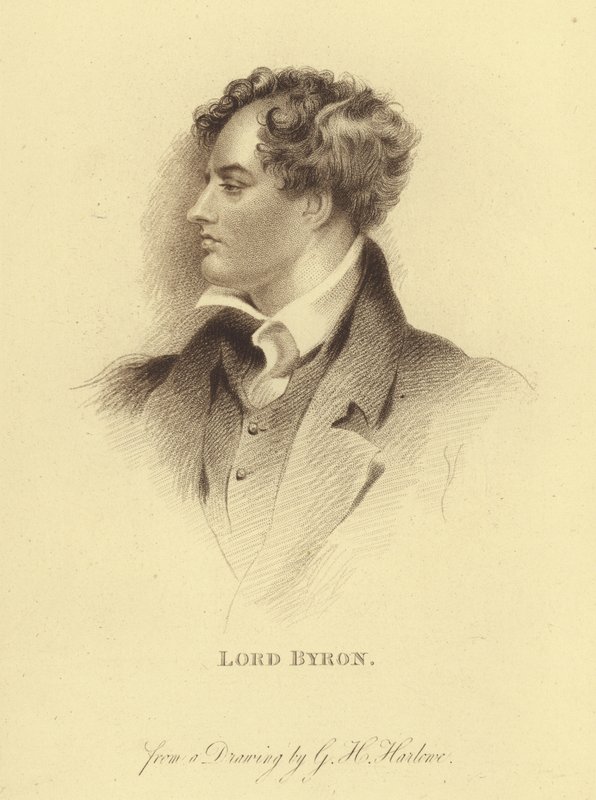 Portrét lorda Byrona (rytina) od George Henry (after) Harlow