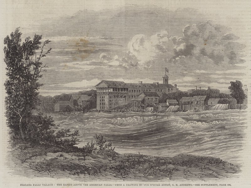 Niagara Falls Village, Rapids nad americkými vodopády od George Henry Andrews