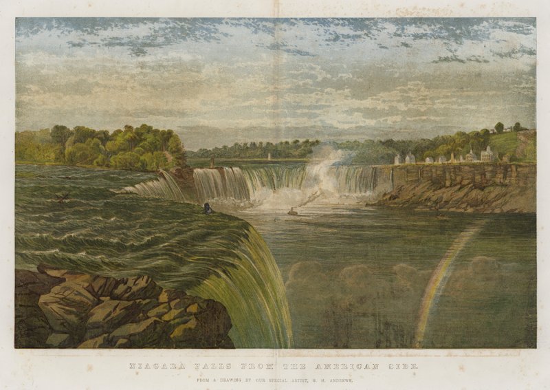 Niagarské vodopády z americké strany (chromolitho) od George Henry Andrews