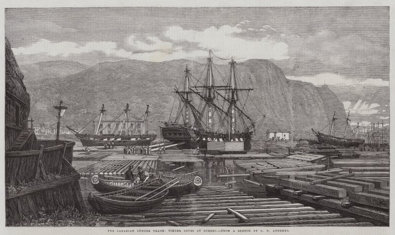Kanadský obchod se dřevem, Timber Coves v Quebecu od George Henry Andrews