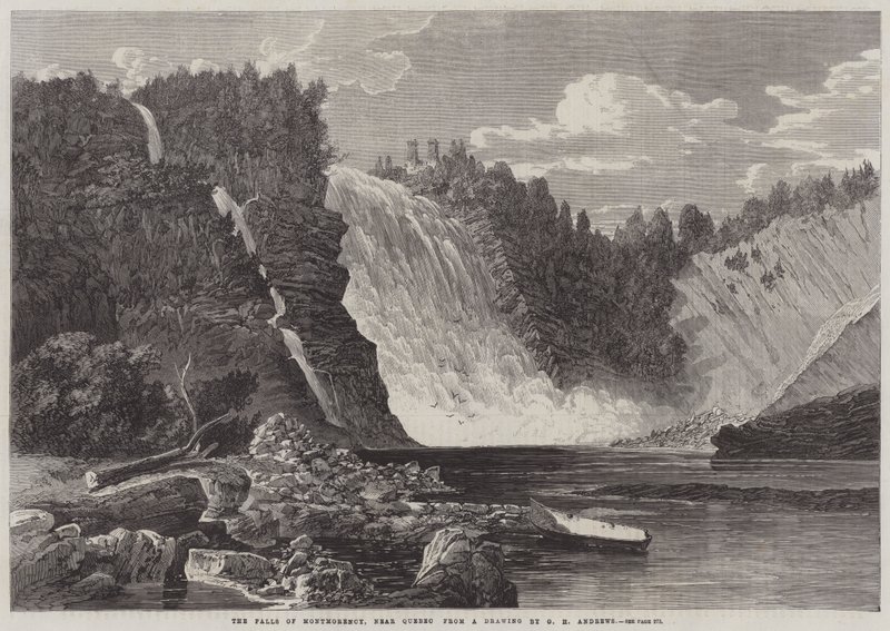 Vodopády Montmorency, poblíž Quebecu od George Henry Andrews