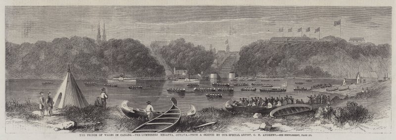 Princ z Walesu v Kanadě, Lumberers Regatta, Ottawa od George Henry Andrews