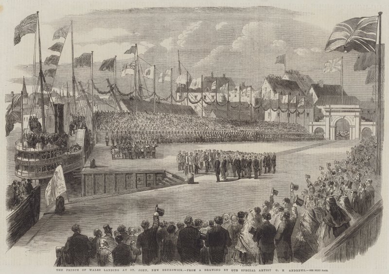 Princ z Walesu přistává v St John, New Brunswick od George Henry Andrews