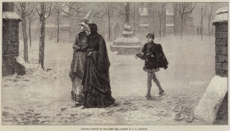 Vánoční ráno v dávných dobách od George Henry Boughton