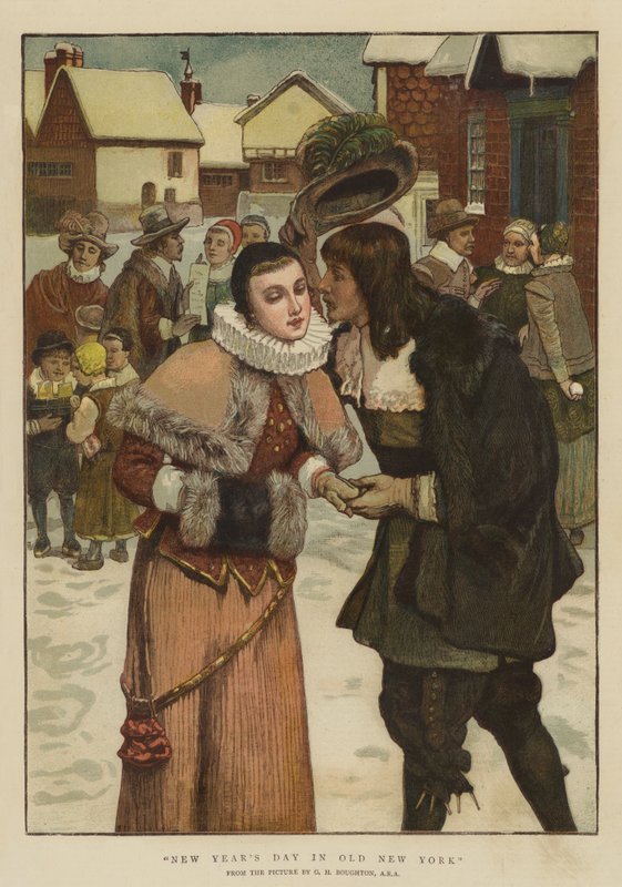 Nový rok ve starém New Yorku (chromolit) od George Henry Boughton