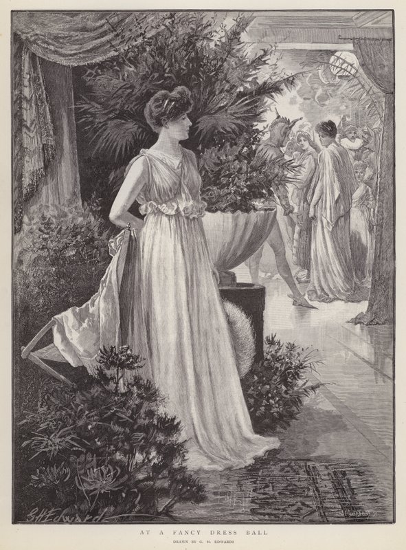 Na maškarním plese (litho) od George Henry Edwards