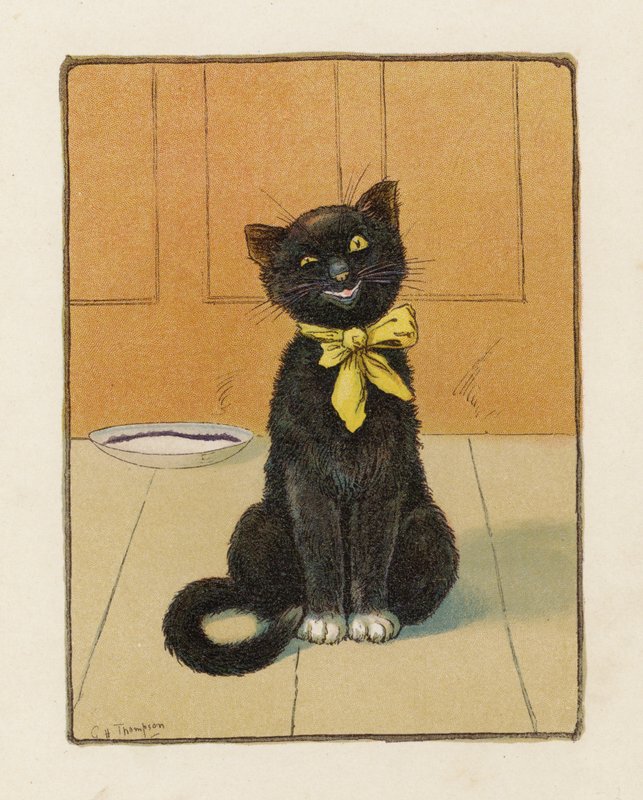 Kočka (barevná litografie) od George Henry Thompson