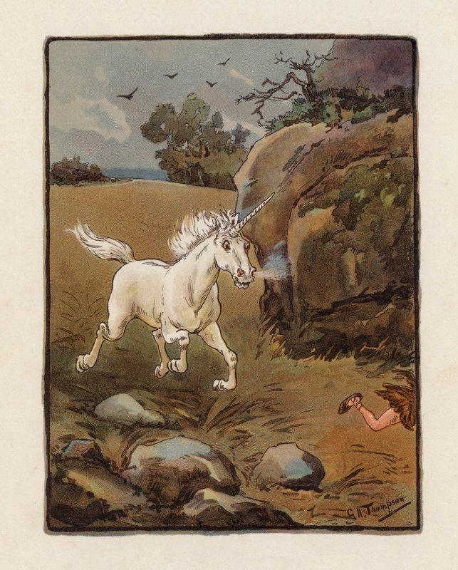 Jednorožec (barevná litografie) od George Henry Thompson