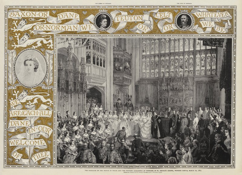 Svatba prince z Walesu a princezny Alexandry Dánské v kapli svatého Jiří, hrad Windsor, 10. března 1863 od George Housman Thomas