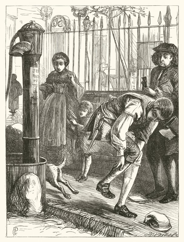 Ilustrace k Elegii, O smrti šíleného psa (rytina) od George John Pinwell