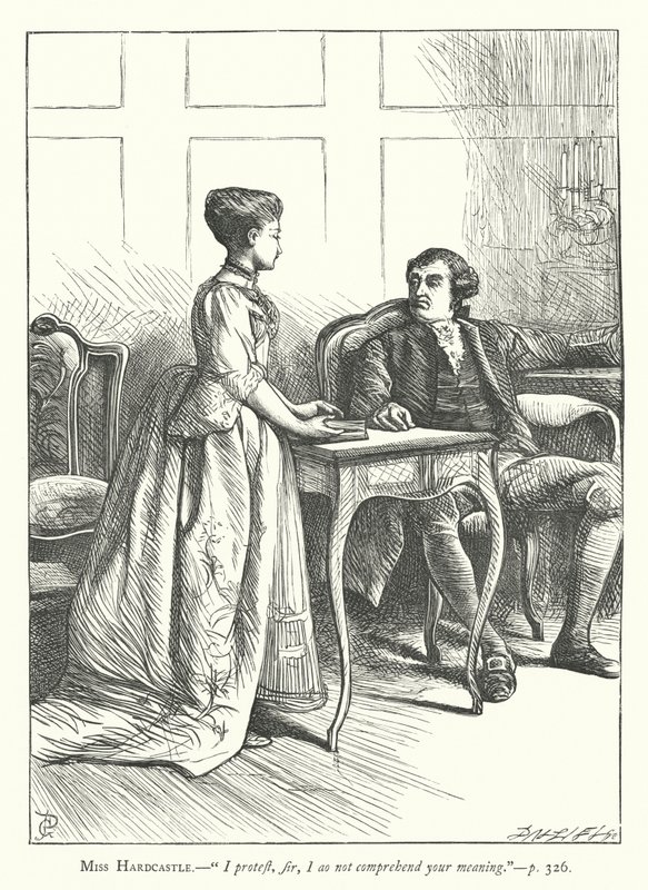 Ilustrace k filmu She Stoops To Conquer (rytina) od George John Pinwell