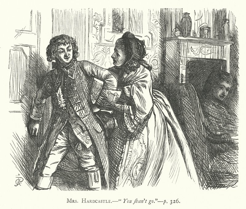 Ilustrace k filmu She Stoops To Conquer (rytina) od George John Pinwell