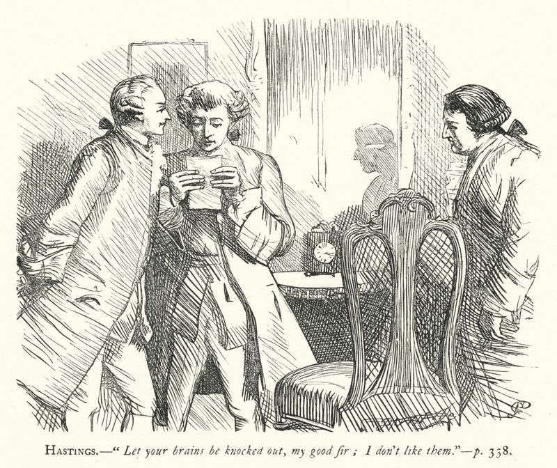 Ilustrace k filmu She Stoops To Conquer (rytina) od George John Pinwell