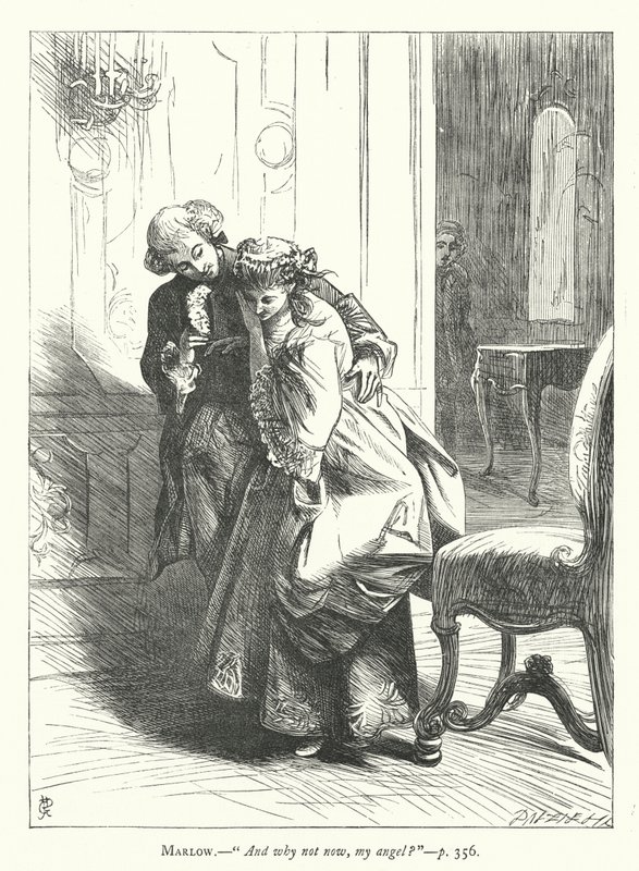 Ilustrace k filmu She Stoops To Conquer (rytina) od George John Pinwell