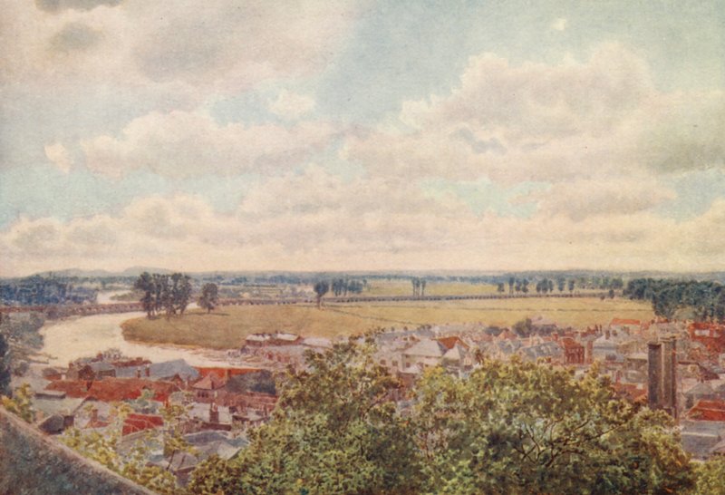 Pohled na západ ze severní terasy (barevná litografie) od George Moore Henton