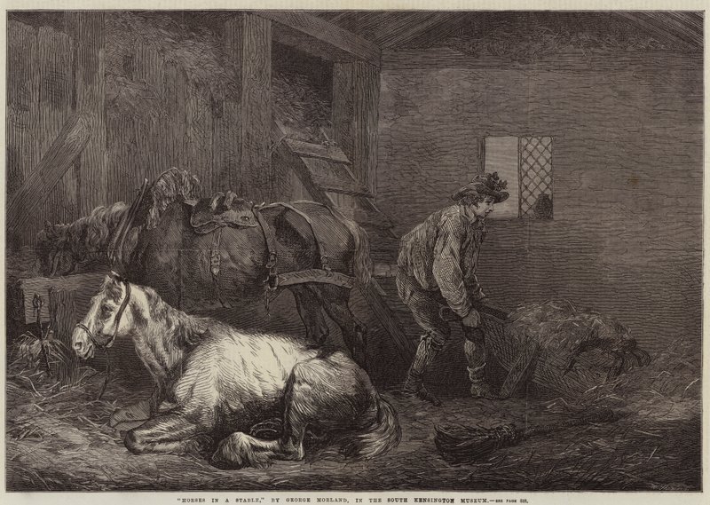 Koně ve stáji od George Morland