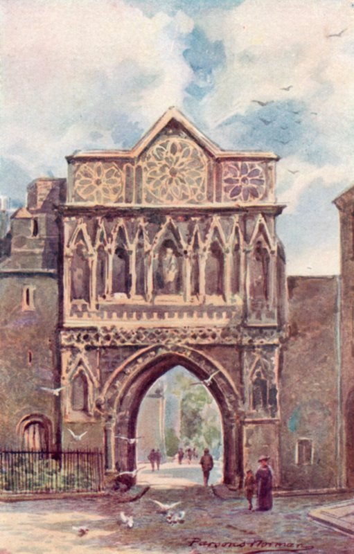 Brána svatého Ethelberta (barevné lito) od George Parsons Norman