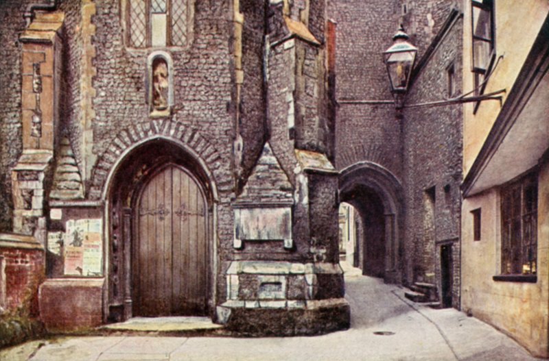 St John Maddermarket Church Alley (barevná lito) od George Parsons Norman