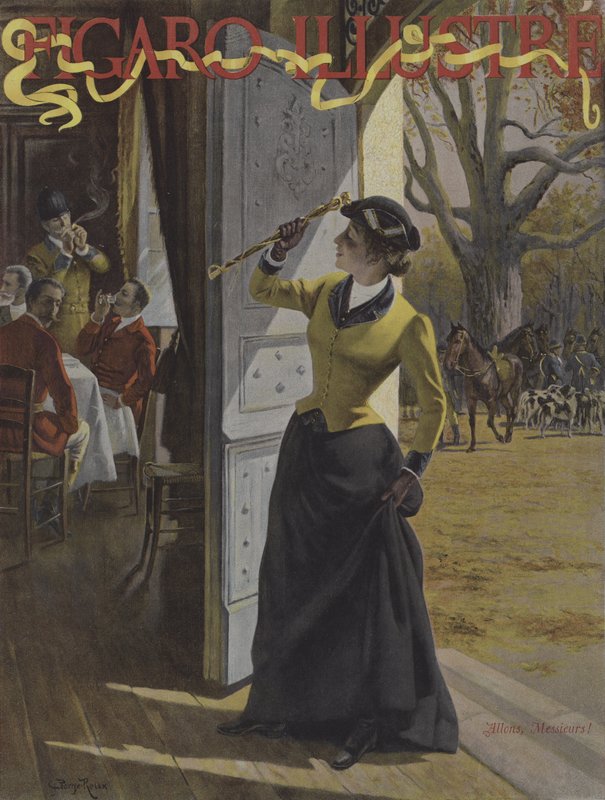 Allons, Messieurs! (Pojďte, pánové!). Obálka Le Figaro Illustre, říjen 1895 od George Roux