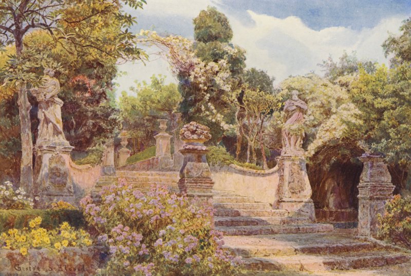 Italské zahrady: (barevná litografie) od George Samuel Elgood