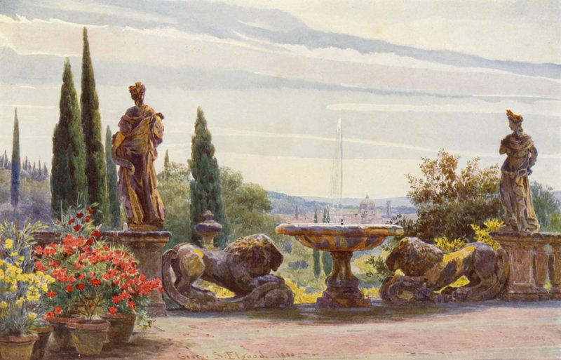 Italské zahrady: (barevná litografie) od George Samuel Elgood
