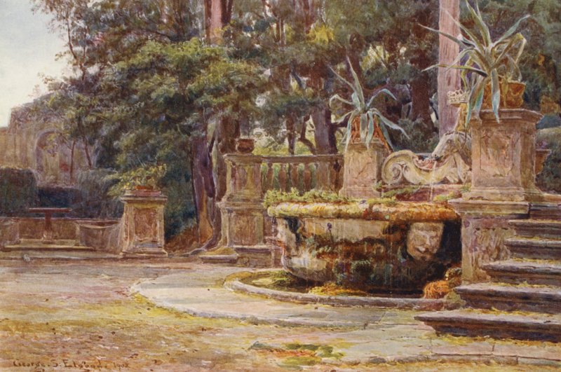 Italské zahrady: (barevná litografie) od George Samuel Elgood