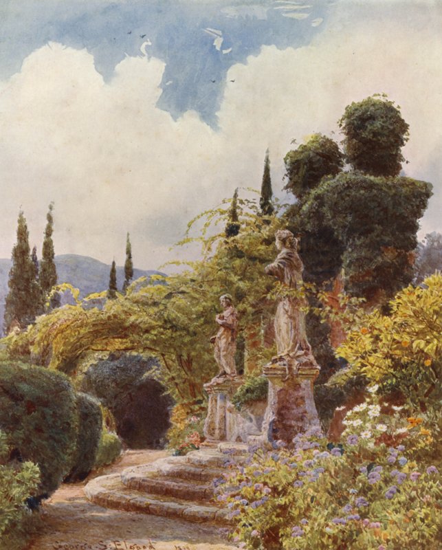 Italské zahrady: (barevná litografie) od George Samuel Elgood