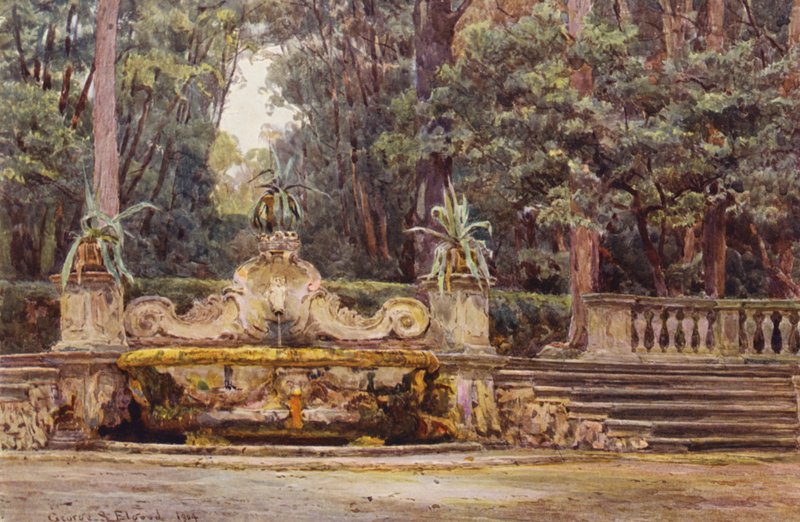 Italské zahrady: (barevná litografie) od George Samuel Elgood