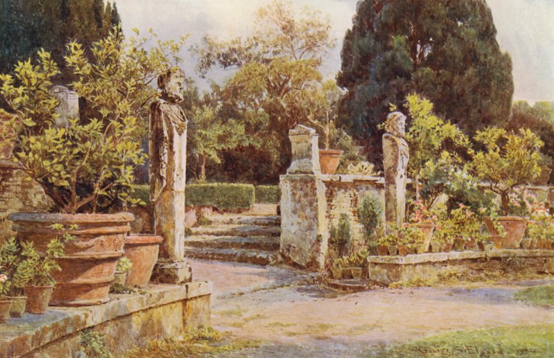 Italské zahrady: (barevná litografie) od George Samuel Elgood