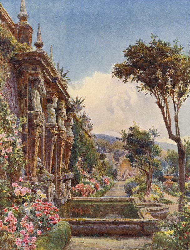 Italské zahrady: (barevná litografie) od George Samuel Elgood
