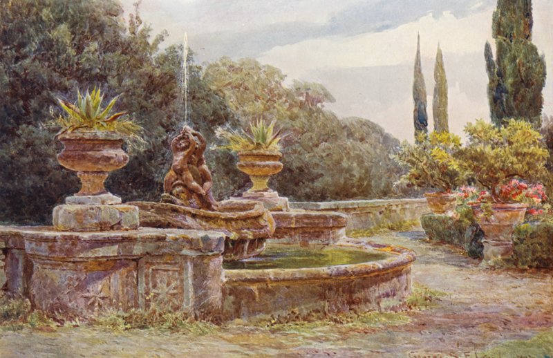 Italské zahrady: (barevná litografie) od George Samuel Elgood