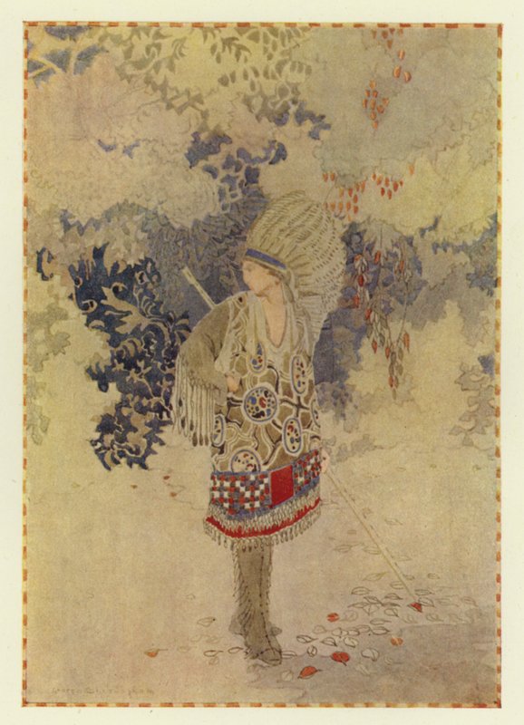 Glooskap šel sám oceánem (barva litho) od George Sheringham