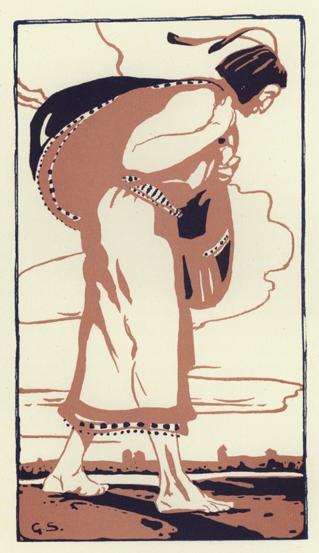 Najednou narazil na širokou a otevřenou červenou pláň (barva litho) od George Sheringham