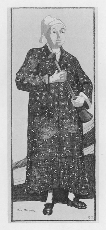 Ilustrace pro The Duena od Sheridana (barevné lito) od George Sheringham
