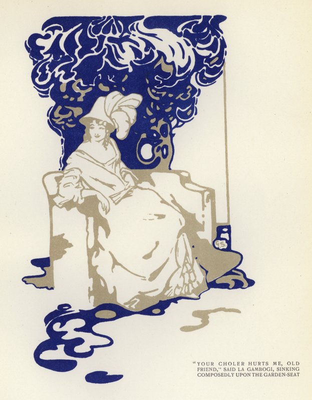Ilustrace k filmu Šťastný pokrytec od Maxe Beerbohma (barevné lito) od George Sheringham