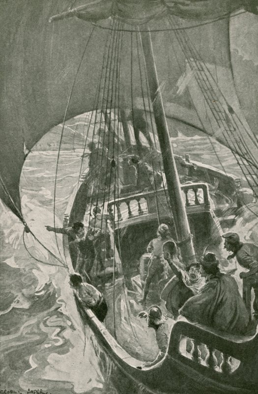 Bartolomeu Diaz obchází nejjižnější bod Afriky (litho) od George Soper