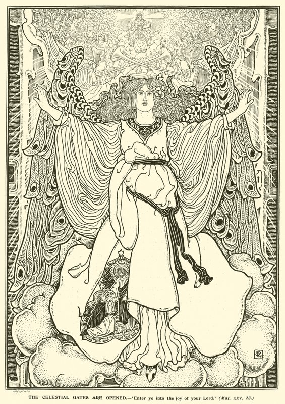 Nebeské brány jsou otevřeny (rytina) od George Woolliscroft Rhead