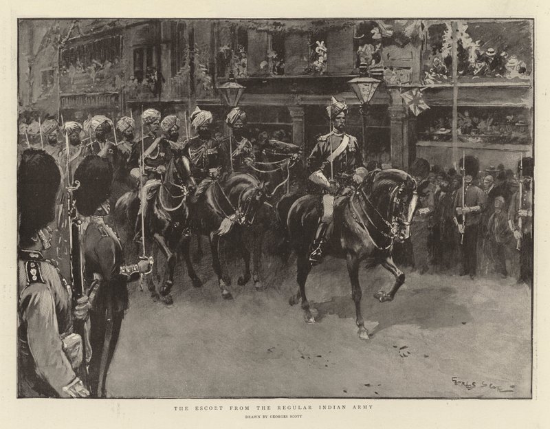 Doprovod z pravidelné indické armády od Georges Bertin Scott