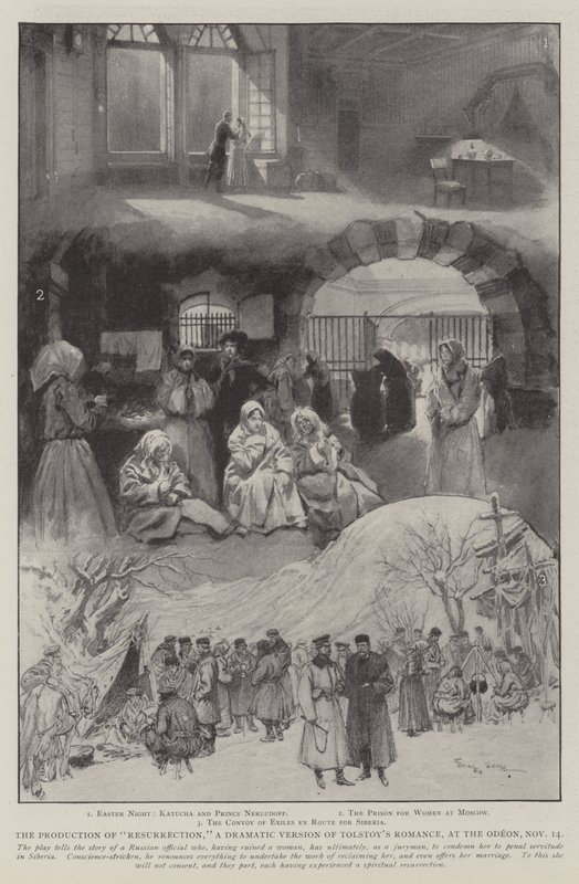 The Production of Resurrection, dramatická verze Tolstého romance, v Odeonu, 14. listopadu od Georges Bertin Scott