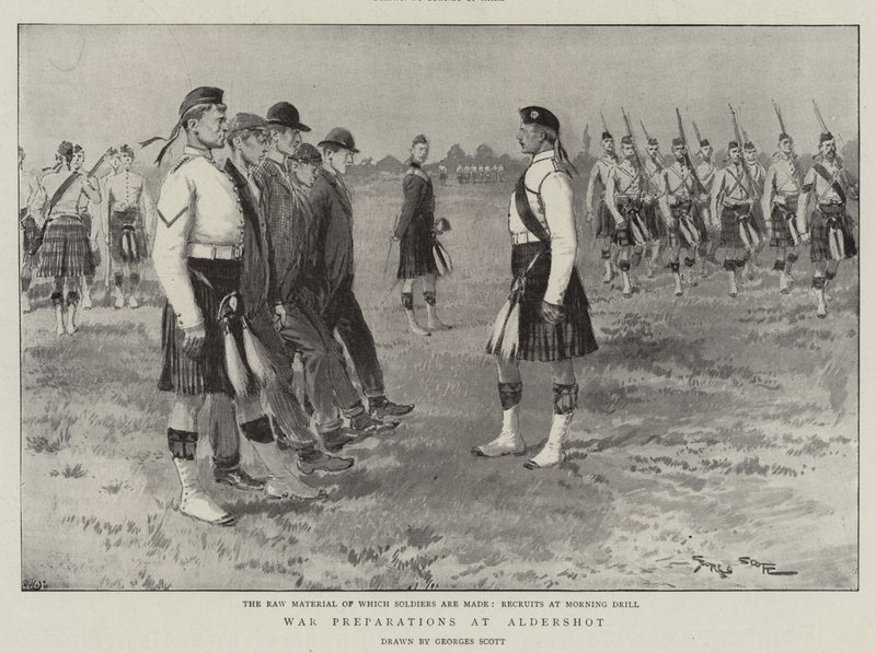 Válečné přípravy v Aldershotu od Georges Bertin Scott