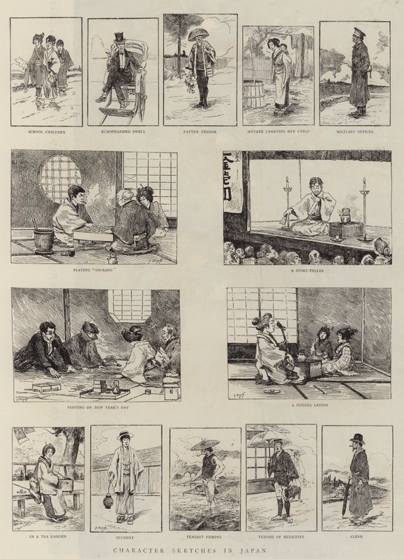 Náčrtky postav v Japonsku od Georges Ferdinand Bigot