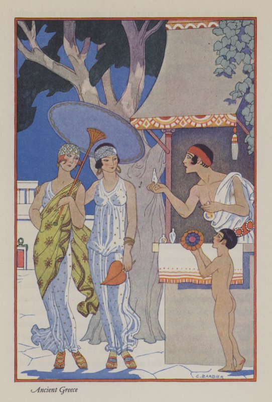 The Romance of Parfém: Starověké Řecko (barva lito) od Georges (after) Barbier
